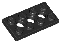 Technic Plate 2 x 4 [3 Holes] in Black