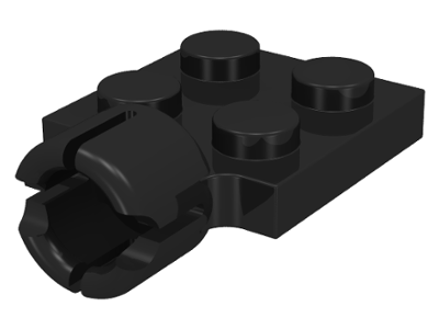Plate Special 2 x 2 with Towball Socket, Short, 4 Slots in Black