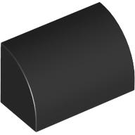 Brick Curved 1 x 2 x 1 No Studs in Black