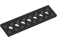 Technic Plate 2 x 8 [7 Holes] in Black