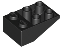 Brick Sloped Inverted 33° 3 x 2, No Connections between Studs, Ovoid Bottom Pin in Black