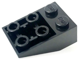 Brick Sloped Inverted 33° 3 x 2, Connections between Studs, Ovoid Bottom Pin in Black