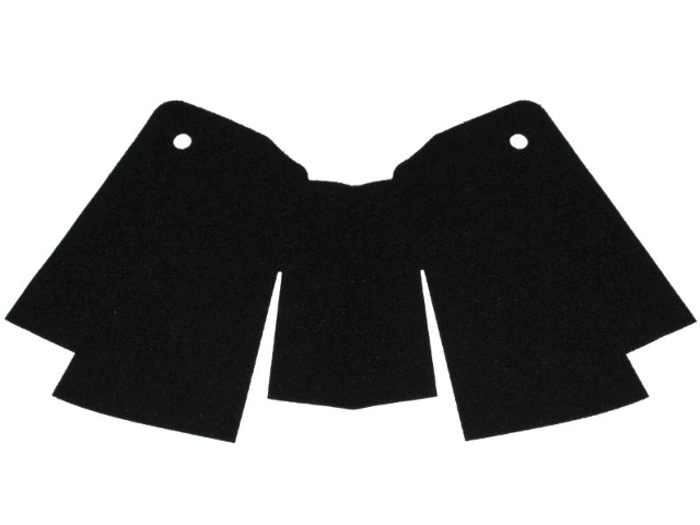 Large Figure Cape, Slits, 2 Holes, Stepped in Black