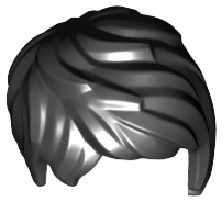 Hair Short Tousled with Side Part in Black
