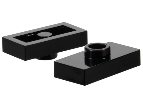 Plate Special 1 x 2 with 1 Stud without Groove (Jumper) in Black
