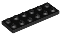 Plate 2 x 6 in Black