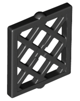 Window Pane Latticed 1 x 2 x 2 in Black