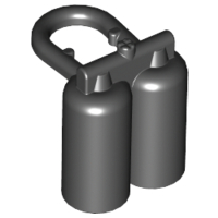 Minifig Neckwear Airtanks with Large Holes in Black