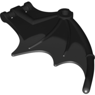 Creature Body Part, Dragon / Thestral Wing with Bar Connection [PLAIN] in Black