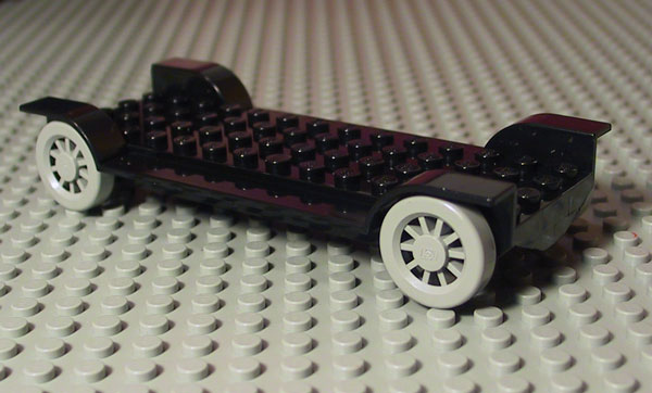 Fabuland, Vehicle Base, Car Chassis 14 x 6 New [Complete Assembly] in Black