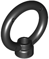 Plate Special, 1 x 1 Stud with 3 x 3 Ring on Top in Black