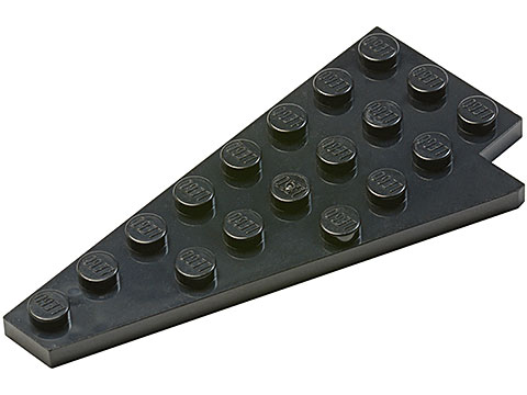 Wedge, Plate 8 x 4 Wing Left without Underside Stud Notch in Black