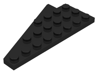 Wedge Plate 8 x 4 Wing Right with Stud Notch in Black