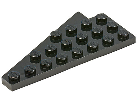 Wedge Plate 8 x 4 Wing Right without Stud Notch in Black