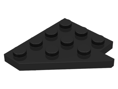 Wedge Plate 4 x 4 Wing Left in Black