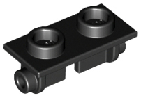 Hinge Brick 1 x 2 Top Plate Thin in Black