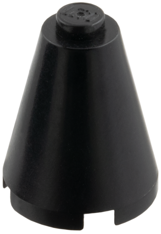 Cone 2 x 2 x 2, Solid Stud in Black