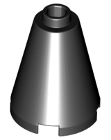 Cone 2 x 2 x 2, Open Stud in Black