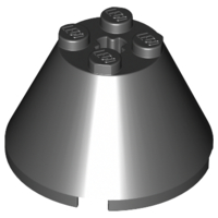 Cone 4 x 4 x 2, Axle Hole [Plain] in Black