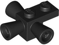 Brick Special 1 x 1 with 3 Speakers / Loudspeakers / Space Positioning Rockets in Black