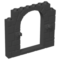 Door Frame 1 x 8 x 6 with Moulded Stone Print and Clips in Black