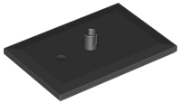 Tile Special 6 x 4 with Beveled Edges and 5mm Pin (Train Bogie Plate) in Black