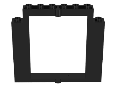 Door Frame 2 x 8 x 6 Swivel without Bottom Notches in Black