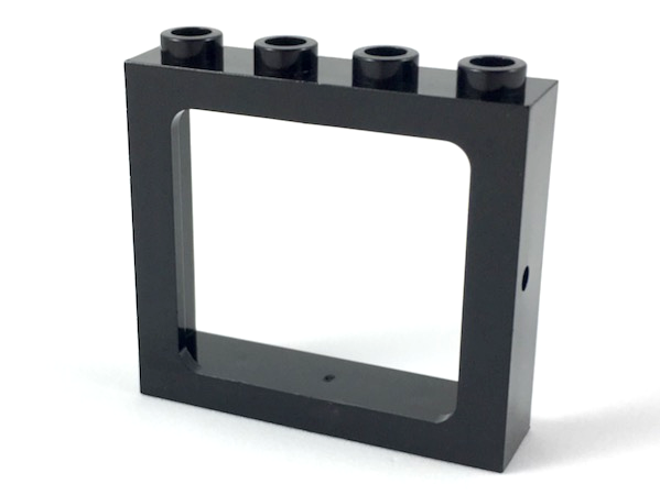 Window 1 x 4 x 3 Train with All Studs Hollow in Black