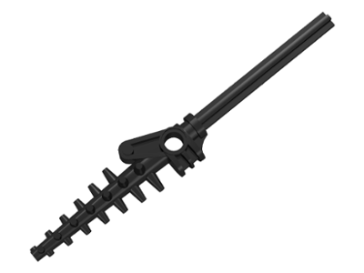 Large Figure Weapon Spear, Drill with Axle and Hole in Black