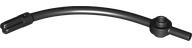 Bar Curved with Axle End and 1 x 1 Round Plate in Black