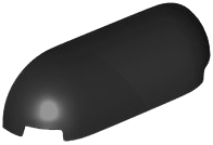 Brick Round, Curved Triple 1 x 4 x 1 in Black