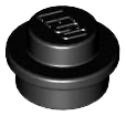 Plate Round 1 x 1 with Solid Stud in Black