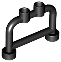 Bar 1 x 4 x 2 with Studs in Black