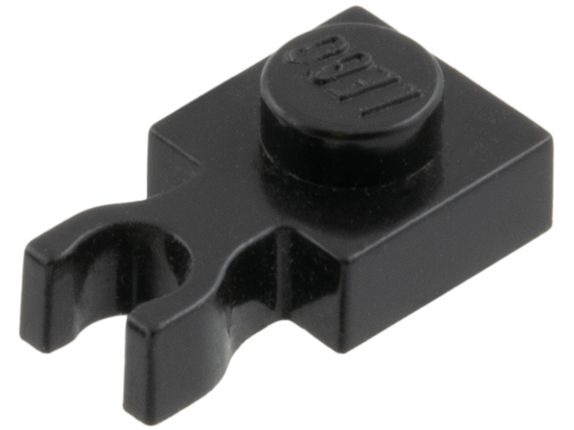 Plate Special 1 x 1 with Clip Vertical [Thin U Clip] in Black