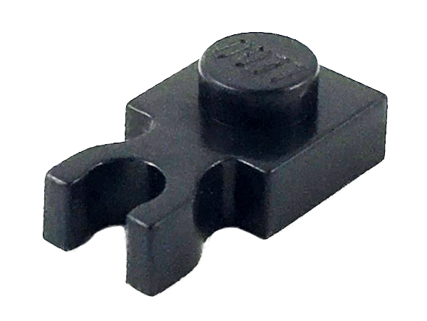 Plate Special 1 x 1 with Clip Vertical [Thick U Clip] in Black