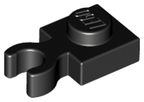 Plate Special 1 x 1 with Clip Vertical [Thick Open O Clip] in Black