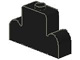 Brick Curved 1 x 4 x 2 Centre Stud Top in Black