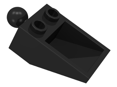 Construction Vehicle Bucket, Slope Inverted 33° 3 x 2 Hollow with Towball (Arm Piece) in Black