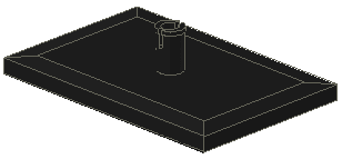 Tile Special 6 x 4 with Beveled Edges and 7mm Pin (Train Bogie Plate) in Black