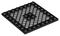 Plate Special 8 x 8 with Grille [No Hole in Center] in Black