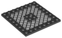 Plate Special 8 x 8 with Grille [Hole in Center] in Black