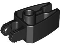 Hinge 1 x 3 Locking with 2 Fingers and Claw End, 9 Teeth in Black