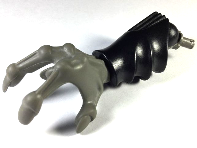 Large Figure Limb, Arm, Lower Section with Grasp Hand, Pin (Gorm) in Black