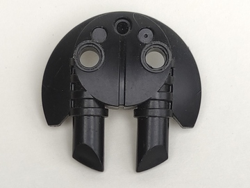 Large Figure Shield 5 x 5 with Dual Round Prongs in Black