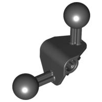 Large Figure Skeletal, Limb, Angular 90°, 4 x 4 x 2 with 2 Ball Joints, and Axle Hole in Black