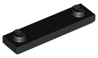 Plate Special 1 x 4 with 2 Studs with Groove [New Underside] in Black