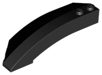 Brick Wedged, Curved 8 x 3 x 2 Open Right in Black