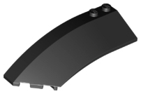 Brick Wedged, Curved 8 x 3 x 2 Open Left in Black