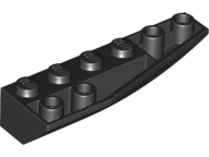 Brick Wedged, Curved Inverted 6 x 2 Right in Black