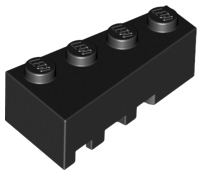 Brick Wedged, Angled 4 x 2 Right in Black